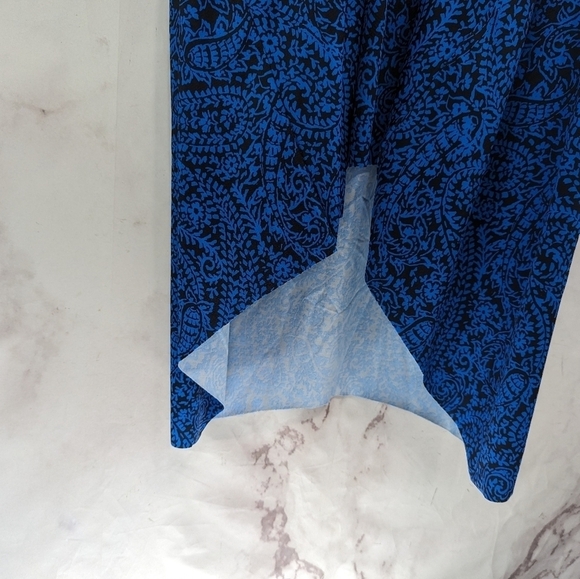 Catherines Swim Top Womens 34W Bathing Suit Blue Black Padded Tankini - Picture 3 of 11